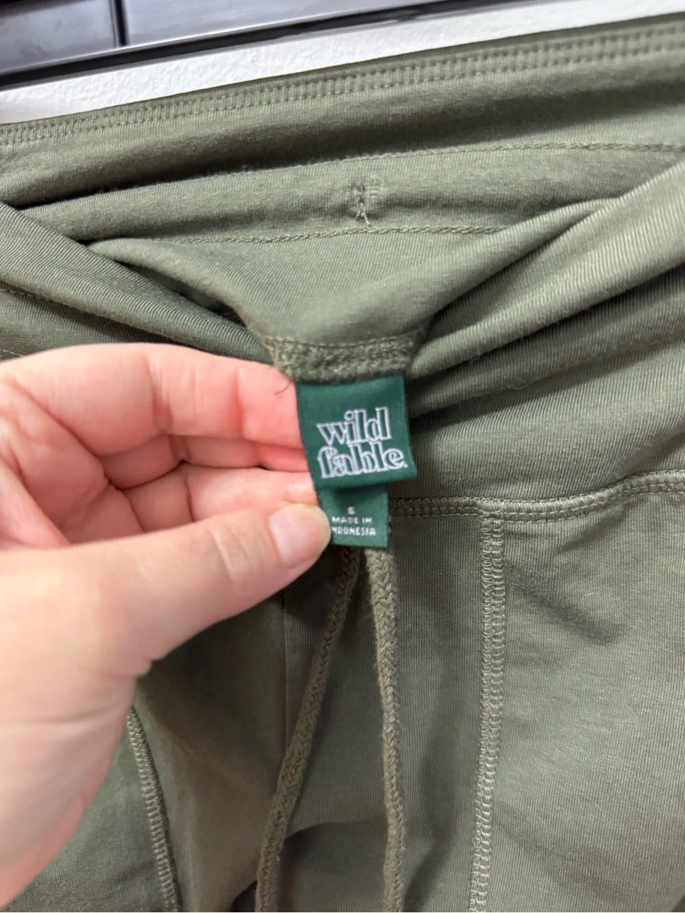 Olive Green Drawstring Jogger Pants wild Fable small